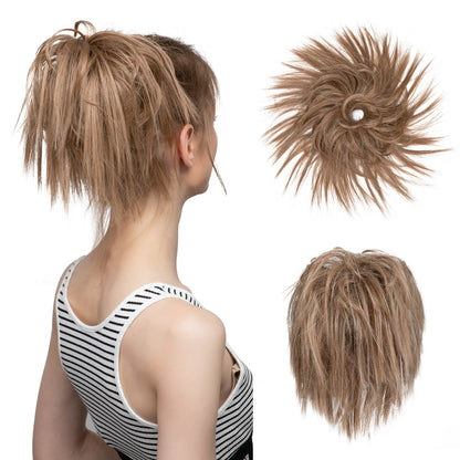 Messy ponytail extends hair without clip