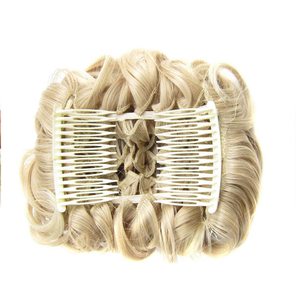 Short Messy Curly Dish Hair Bun Extension