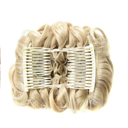 Short Messy Curly Dish Hair Bun Extension