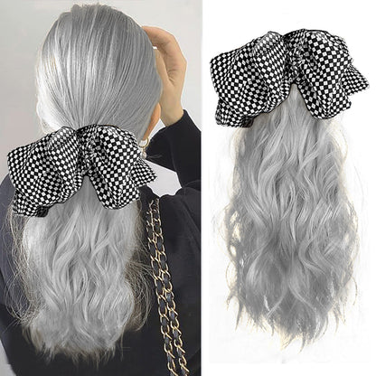 12inch Claw Clip Ponytail Hair Extensions Curly hair Natural bow Tail False Hair