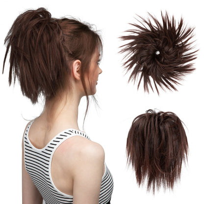 Messy ponytail extends hair without clip