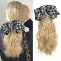 Plaid bow-Blonde