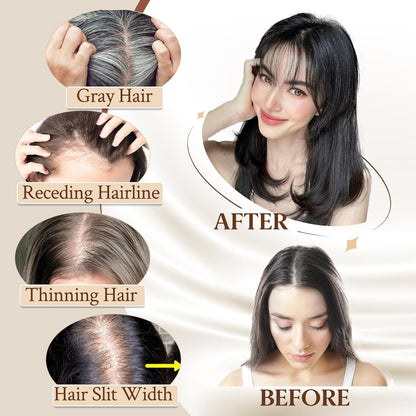 100% Human Hair Toppers for Women Adding Hair Volume Topper with Bangs 12 inches Invisible