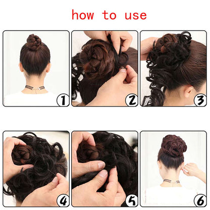 Scrunchie Messy Hair Bun Chignon Elastic Band Extension