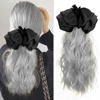 12inch Claw Clip Ponytail Hair Extensions Curly hair Natural bow Tail False Hair