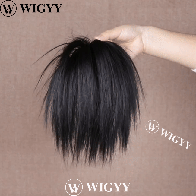 Messy ponytail extends hair without clip