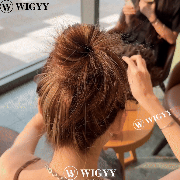 Curly Hair Bun, Elastic Drawstring Loose Wave Messy Hair Bun